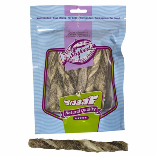 Braaaf - Zalmhuid Sticks 12cm - Hondensnack - 70g