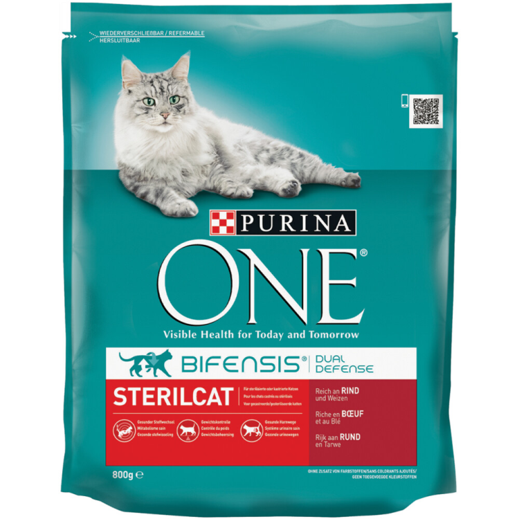 Purina One - Sterilcat Rund & Tarwe - Kattenvoer - 800g