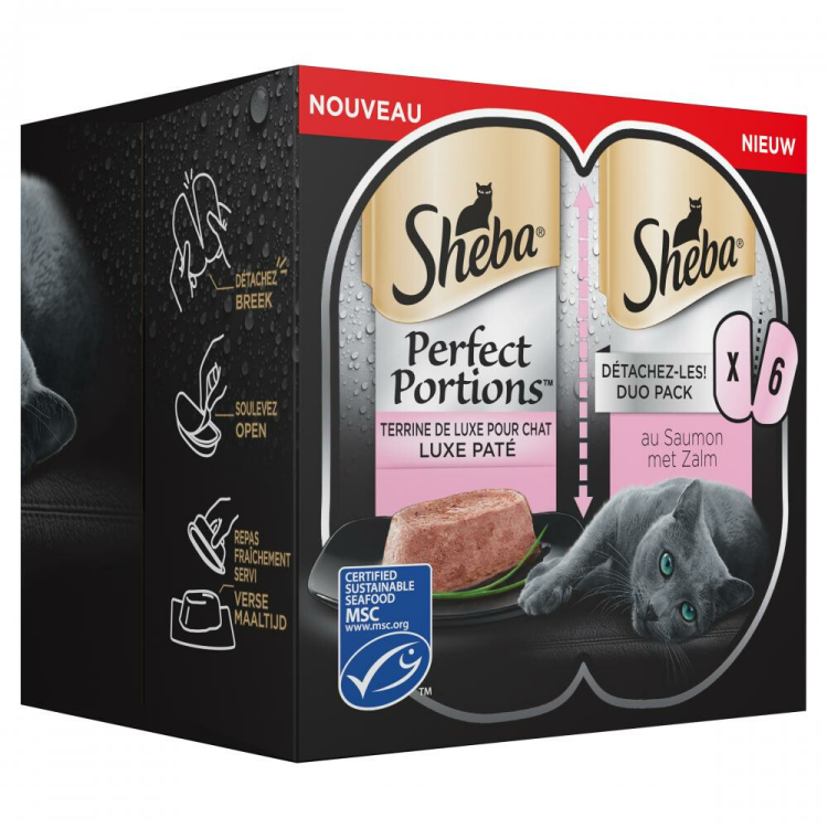 Sheba - Perfect Portions - Adult Paté Zalm - 3 x 2 stuks