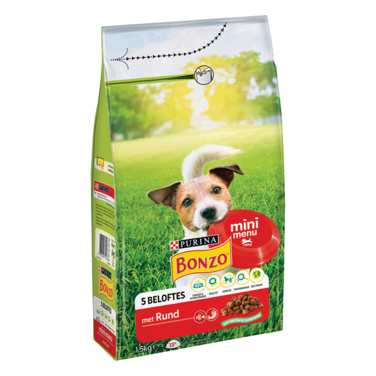 Bonzo - Dry Food Mini Menu Beef - 1.5kg