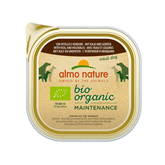 9x Almo Nature - Bio Organic Maintenance - Hondenvoer - Kalf en Groenten - 300g