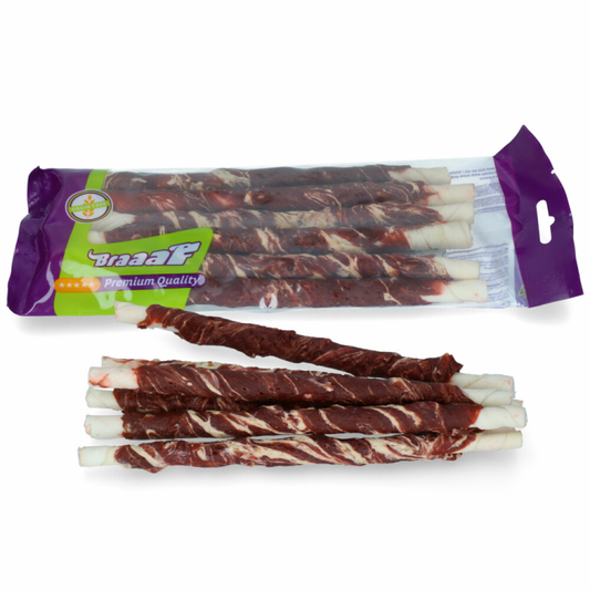 Braaaf - Twister Lam & Vis - Hondensnack - 6 sticks