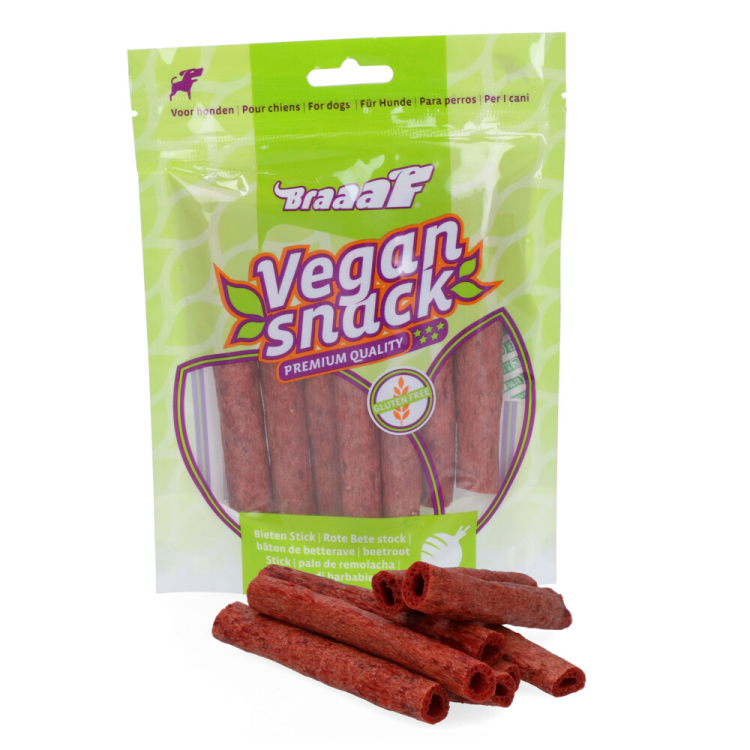 Braaaf - Bieten Sticks 12cm - Vegan Hondensnack - 80g