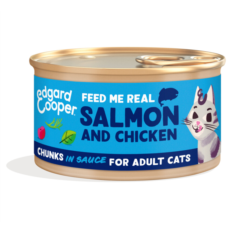 Edgard &amp; Cooper - Cat Food - Chunks in Sauce - Salmon &amp; Chicken - 85g