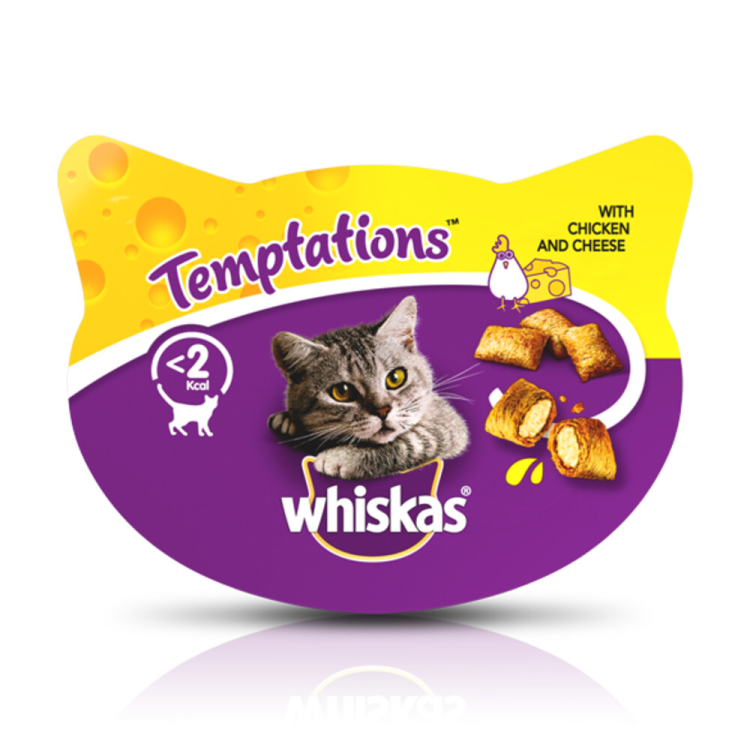 Whiskas - Temptations Chicken &amp; Cheese - Cat Snacks - 60g