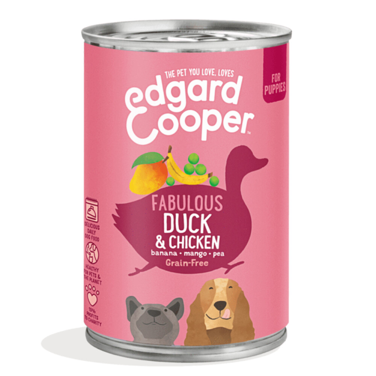 Edgard & Cooper - Blik - Vers Vlees - Puppy - Eend & Kip - 400g