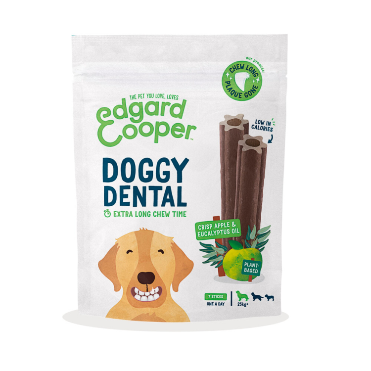 Edgard &amp; Cooper - Dog Snacks - Dental Sticks - Apple &amp; Eucalyptus Oil - Large - 7 Sticks