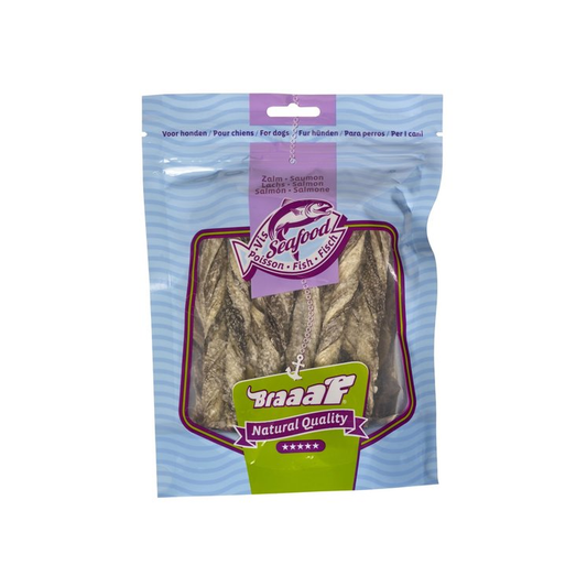 Braaaf - Zalmhuid Sticks 12cm - Hondensnack - 70g