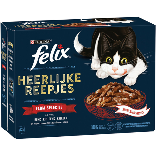 Felix - Delicious Strips Selection Farm in Sauce - 12x80g