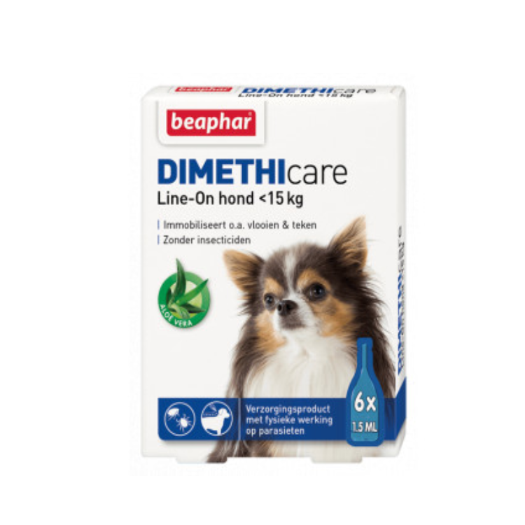 Beaphar - Dimethicare Line-on - dog &lt;15kg - 6 pipettes 