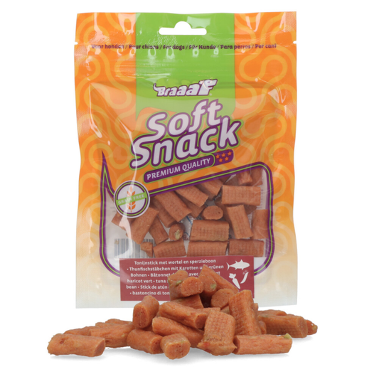 Braaaf - Tonijn Sticks met Wortel & Sperzieboon - Hondensnack - 85g