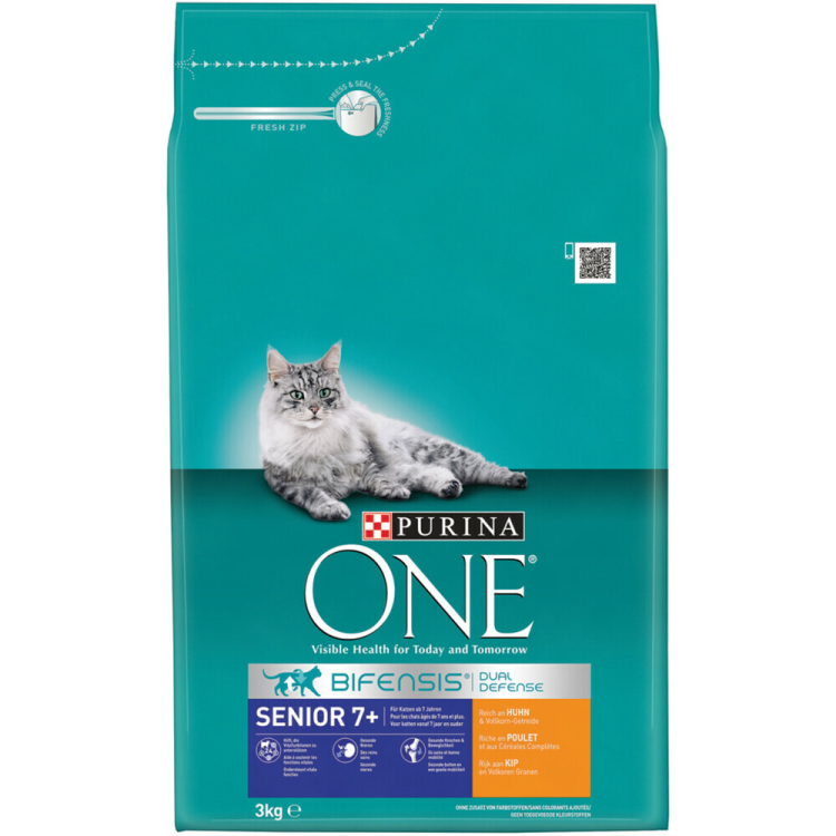 Purina One - Senior Kip & Volkoren Granen - Kattenvoer - 3kg