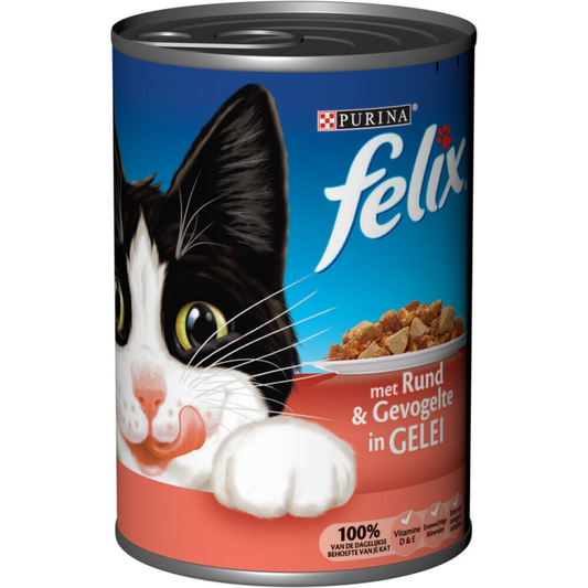 Felix - Canned Jelly Beef &amp; Poultry - 400g