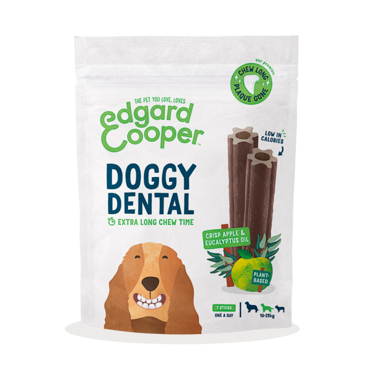 Edgard &amp; Cooper - Dog Snacks - Dental Sticks - Apple &amp; Eucalyptus Oil - Medium - 7 Sticks