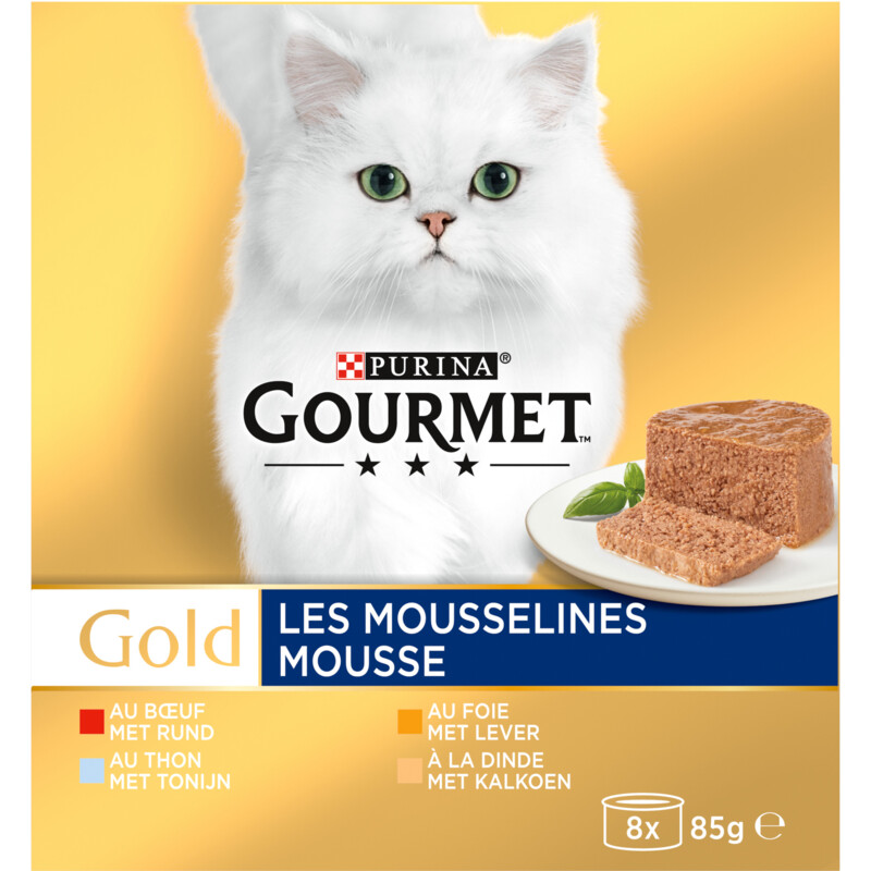 Gourmet - Gold fijne Mousse - Kattenvoer - 8x85g