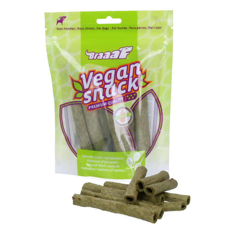 Braaaf - Spinazie Sticks 12cm - Vegan Hondensnack - 80g