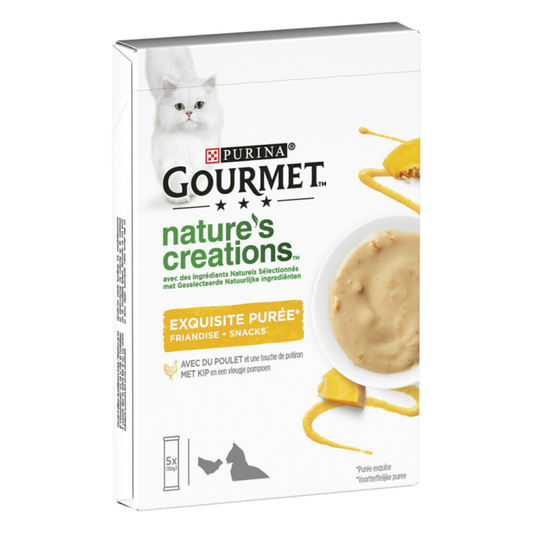 Gourmet - Nature's Creations Puree Chicken &amp; Pumpkin - Cat food - 5x10g