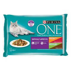 Purina One - Pouch Adult Difficult Appetite Chicken - Katzenfutter - 4x85g