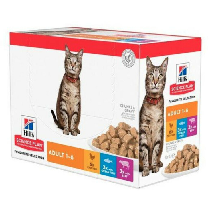 Hill's - Science Plan - Cat Food - Adult - Value Pack - Classic Selection - 12x85g