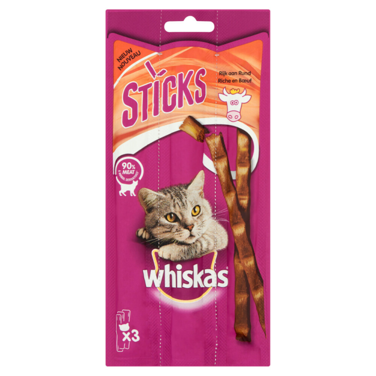 Whiskas - Catsticks Beef - Cat Snacks - 18g