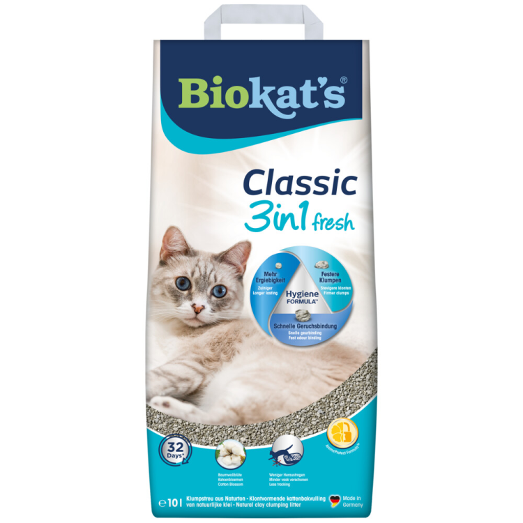 Biokat's - Classic 3in1 Fresh Cotton Blossom - Cat litter - 10L