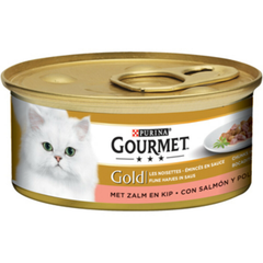 Gourmet - Gold Fijne Hapjes Zalm & Kip - Kattenvoer - 85g