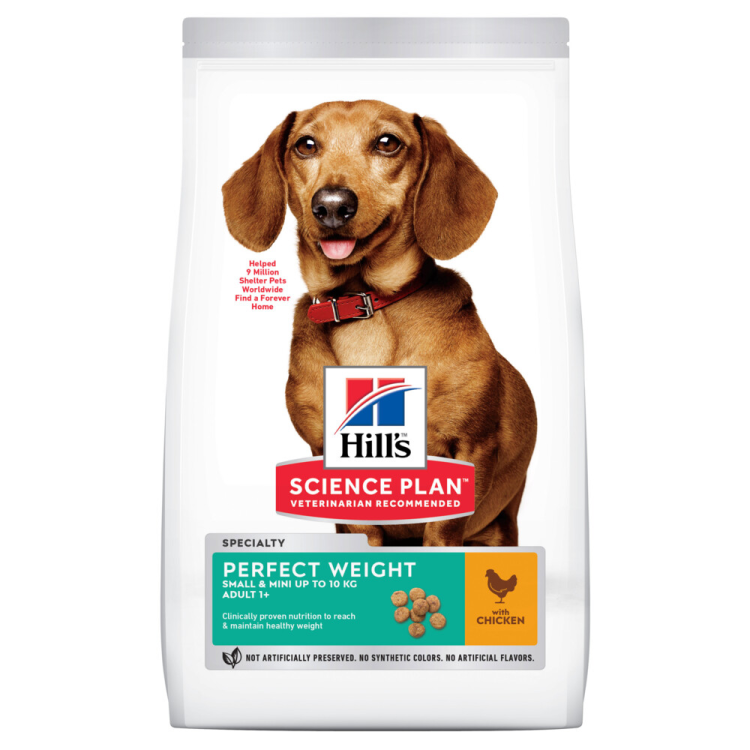 Hill's Canine - Science Plan - Dog Food - Adult Perfect Weight - Small &amp; Mini - Chicken - 1.5 kg