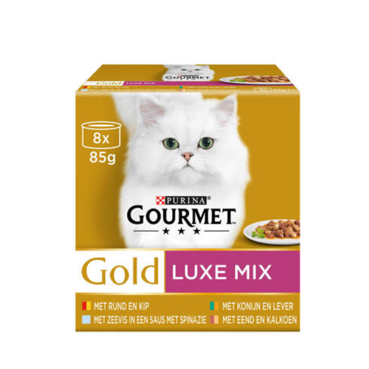 Gourmet - Gold Luxe Mix - Kattenvoer - 8x85g