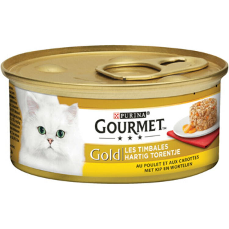 Gourmet - Gold Hartig Torentje Kip & Wortel - Kattenvoer - 85g