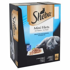 Sheba - Mini Filets - in Saus - Visselectie - Voordeelpack - 12x85g