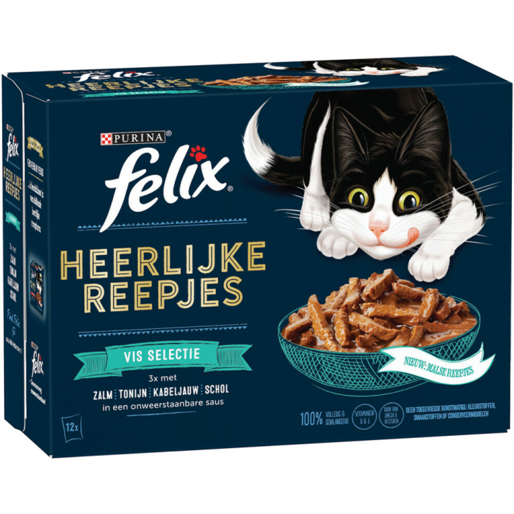 Felix - Heerlijke Reepjes Selectie Vis - 12x80g