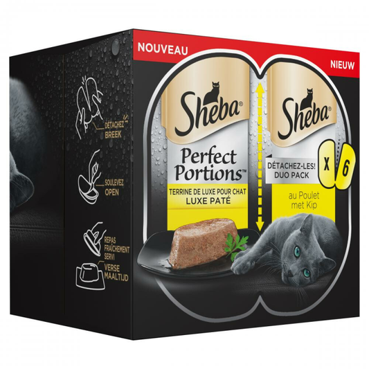 Sheba - Perfect Portions - Adult Paté Kip - 3 x 2 stuks