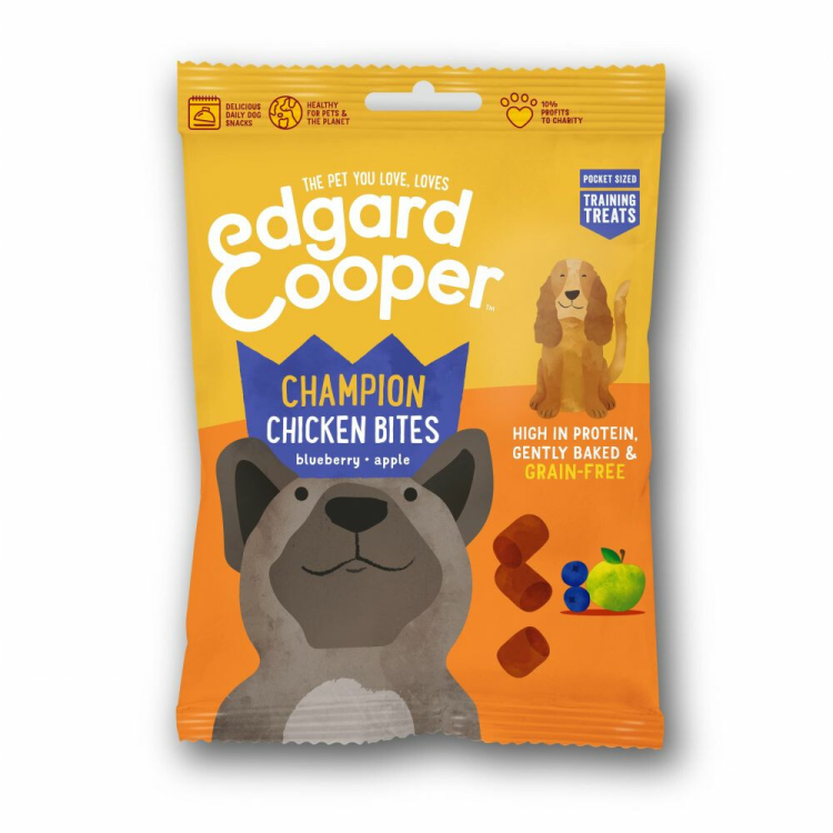 Edgard & Cooper - Hondensnacks - Training Bites - Kip met Bosbessen en Appel - 50g