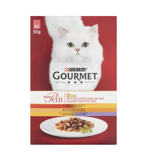 Gourmet - Mon Petit Duo Vlees - Kattenvoer - 6x50g