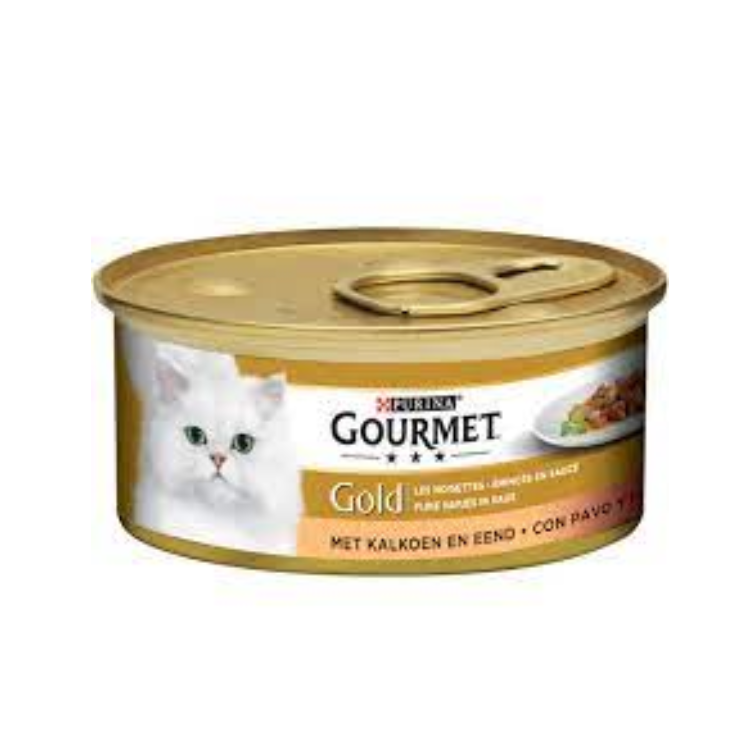 Gourmet - Gold Fijne Hapjes Kalkoen & Eend - Kattenvoer - 85g